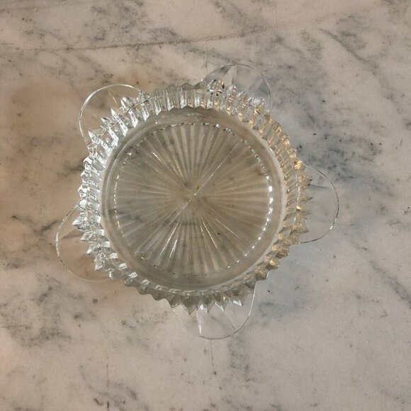 Vintage Queen Mary Green by Anchor Hocking Coaster Ashtray Clear Glass Small - Picture 7 of 10